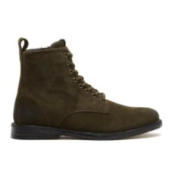 Men\'s NWT Blackstone Leather Mid Boot with Side Zip Closure.HUNTING GREEN, Sz 13